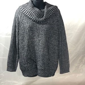 Black and grey turtle neck sweater